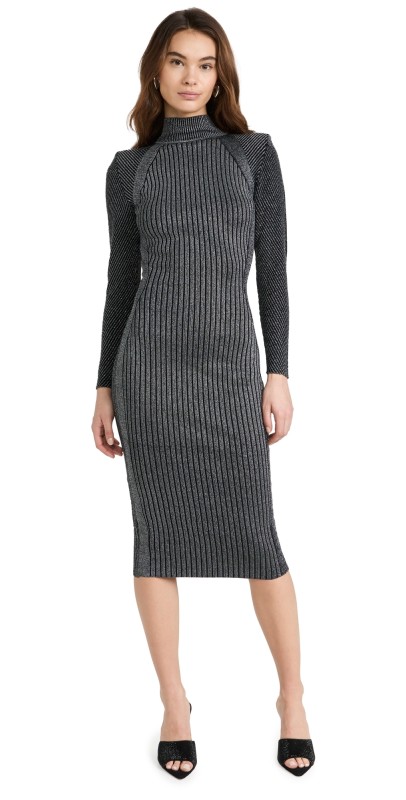 Retrofête Aylin Dress Metallic Black/Silv