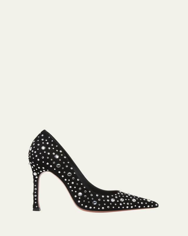 Elsa Crystal Suede Pumps