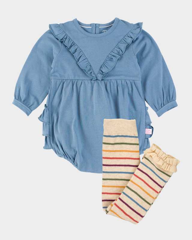 Girl's Countryside Romper & Tights Set, Size Newborn-2T