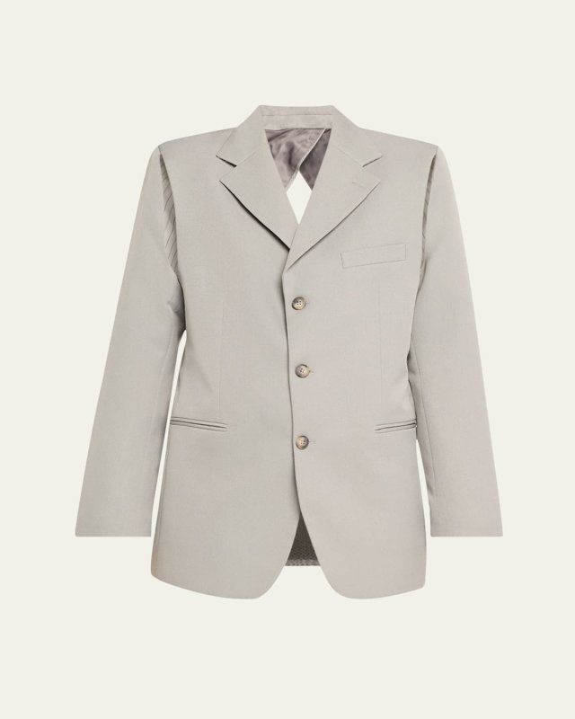 Open Back Wool Blazer