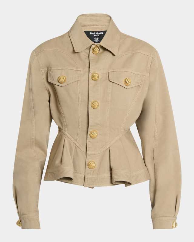 Ruffled Cotton Canvas Jacket