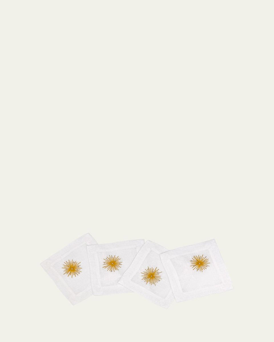 Starbust Golden Cocktail Napkins, Set of 4