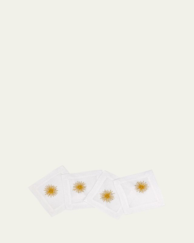Starbust Golden Cocktail Napkins, Set of 4