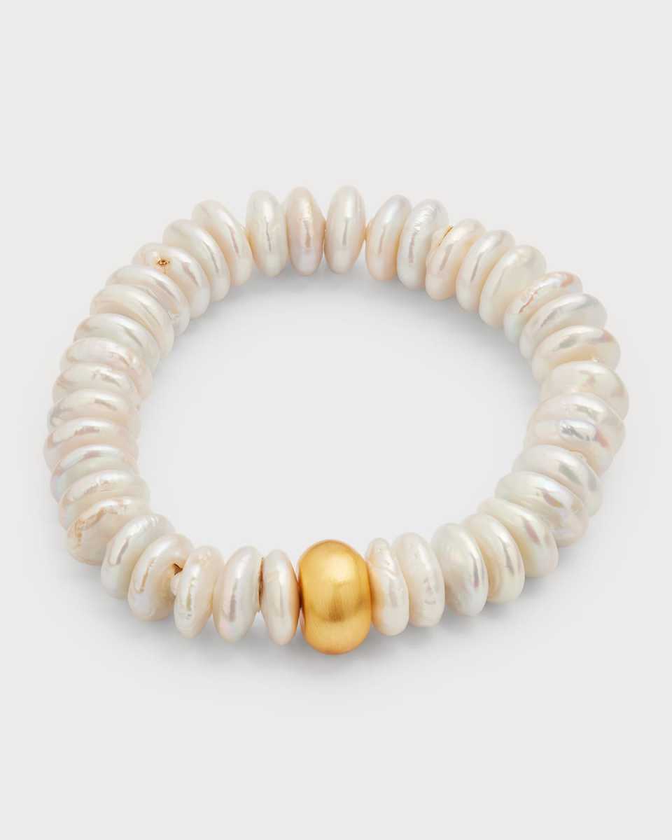 Baroque Pearl Disc Beaded Bracelet