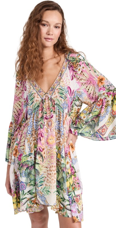 Camilla A-Line Ruffle Sleeve Dress Flowers Of Neptune