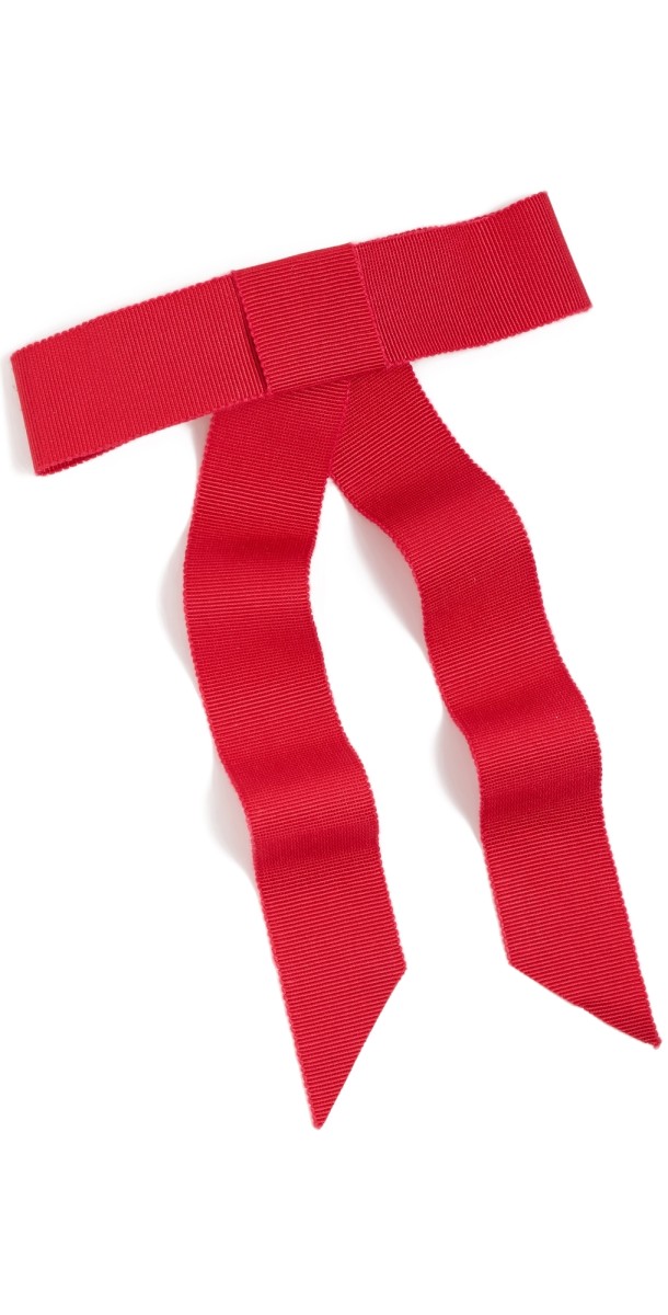 LELET NY Kate Grosgrain Bow Barrette Cherry