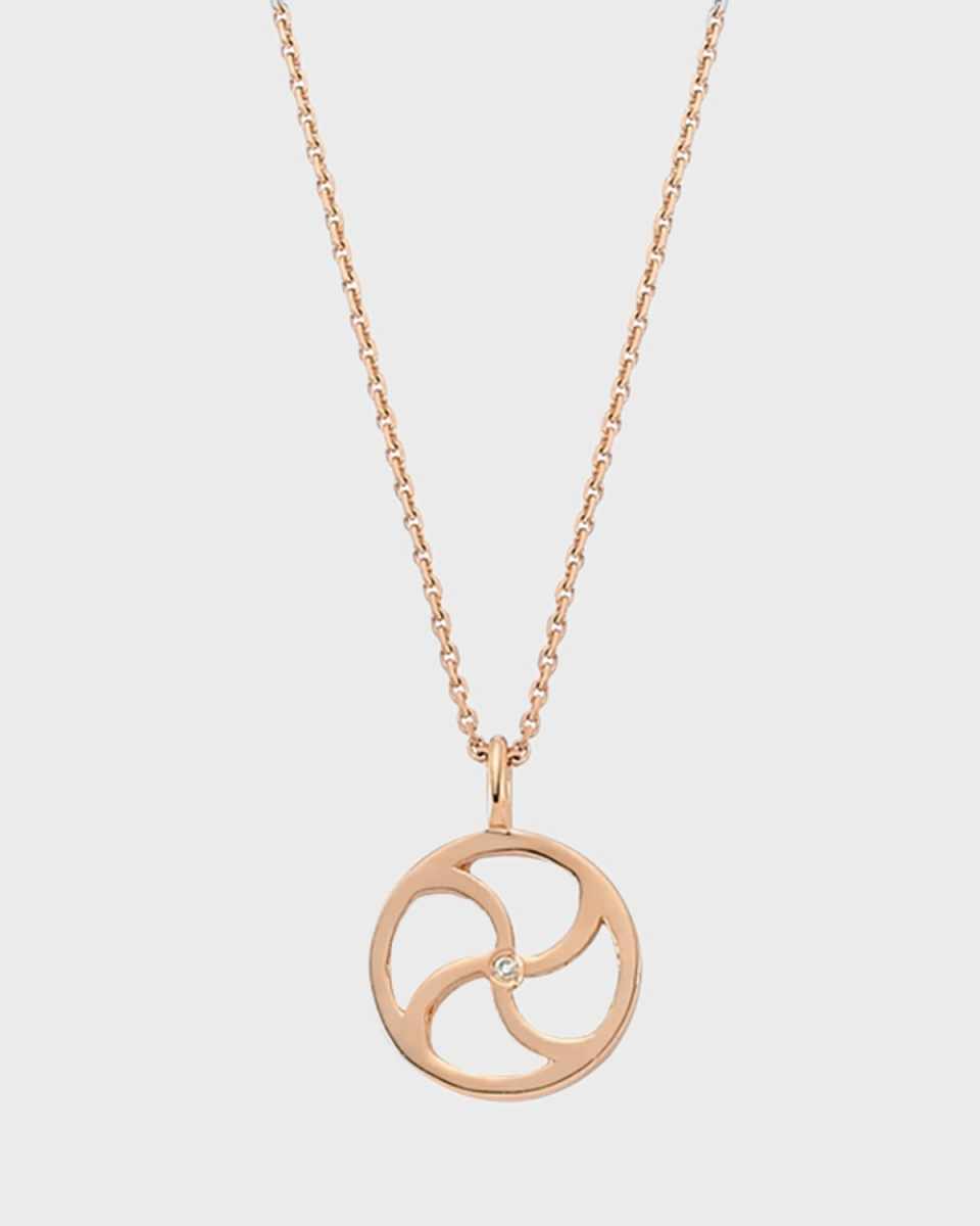 14k Rose Gold Manji Diamond Necklace