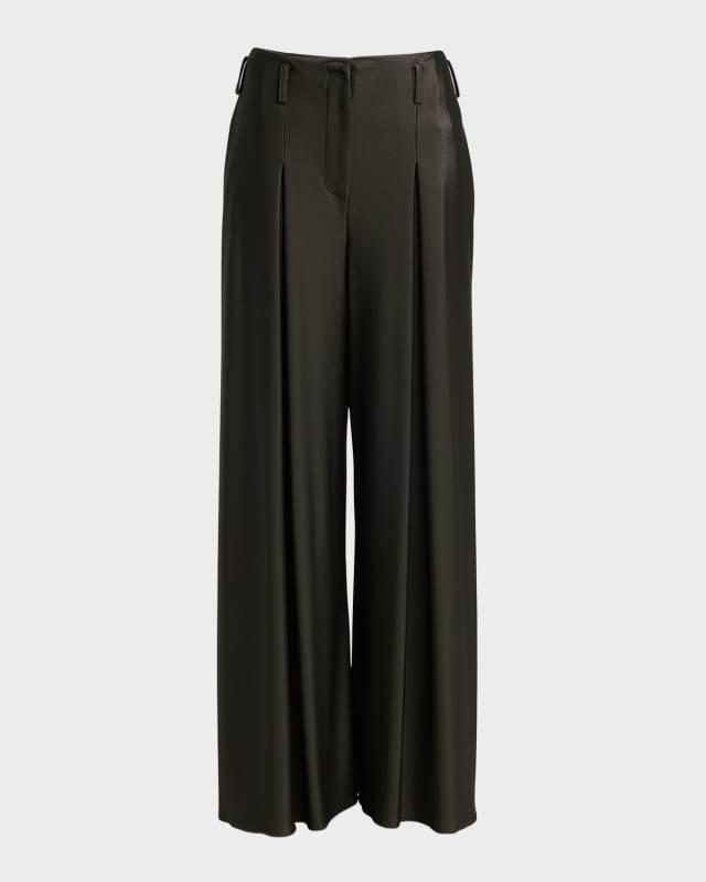 Double Jersey Flowy Pleated Trousers