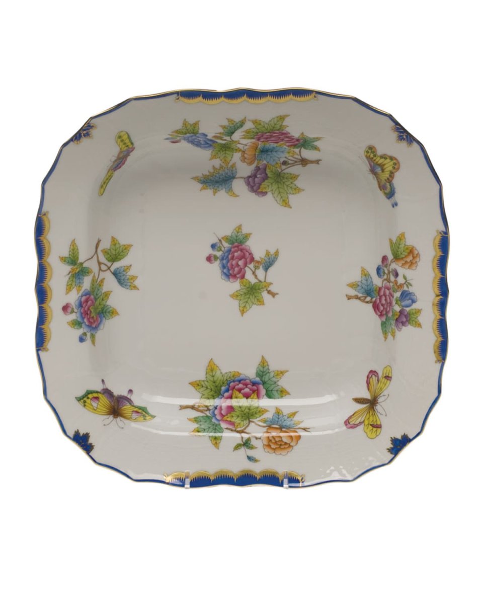 Queen Victoria Blue Square Fruit Dish