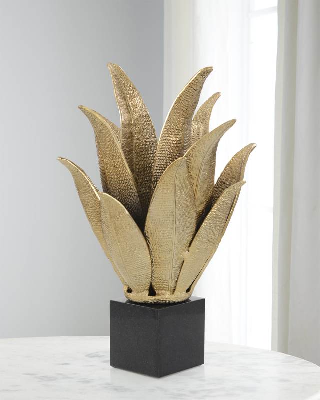 Handcrafted Brass Leaf Sculpture