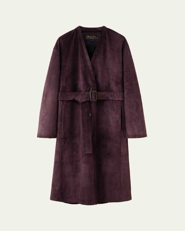 Peter Belted Cashmere Suede Coat