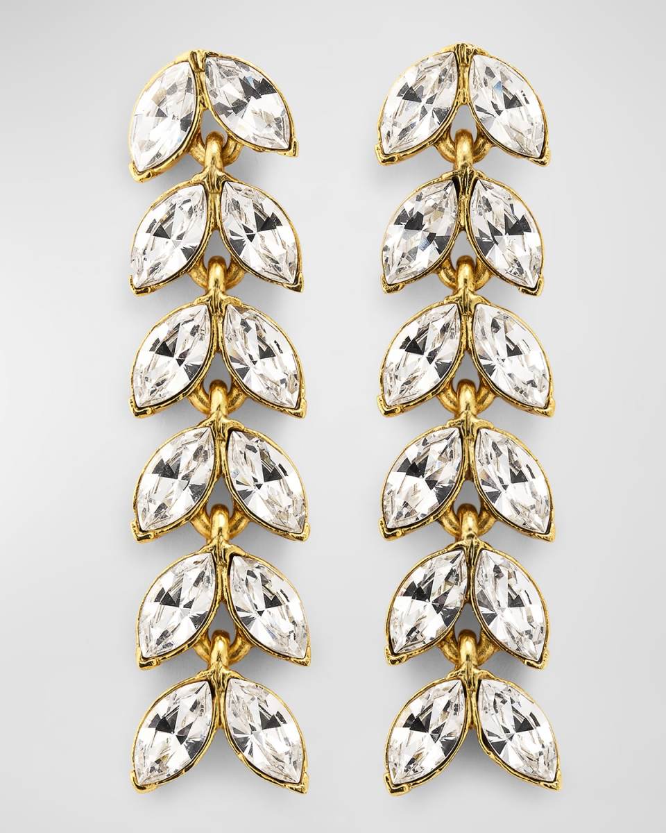 Crystal Leaf Earrings