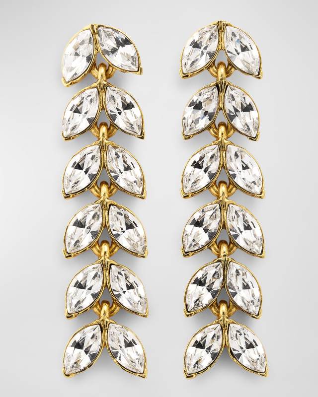 Crystal Leaf Earrings