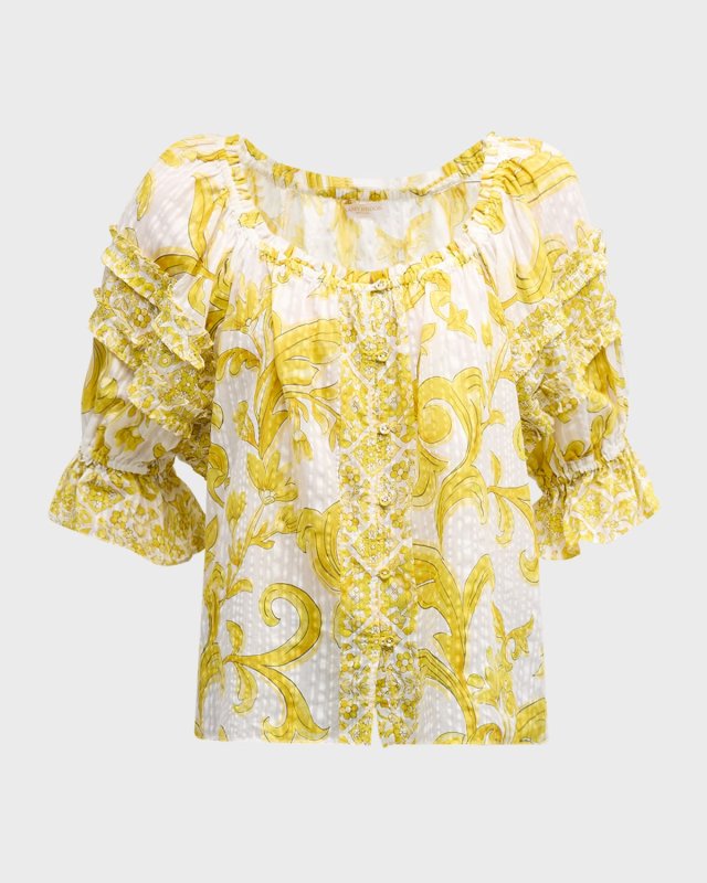 Lula Off-Shoulder Button-Front Blouse