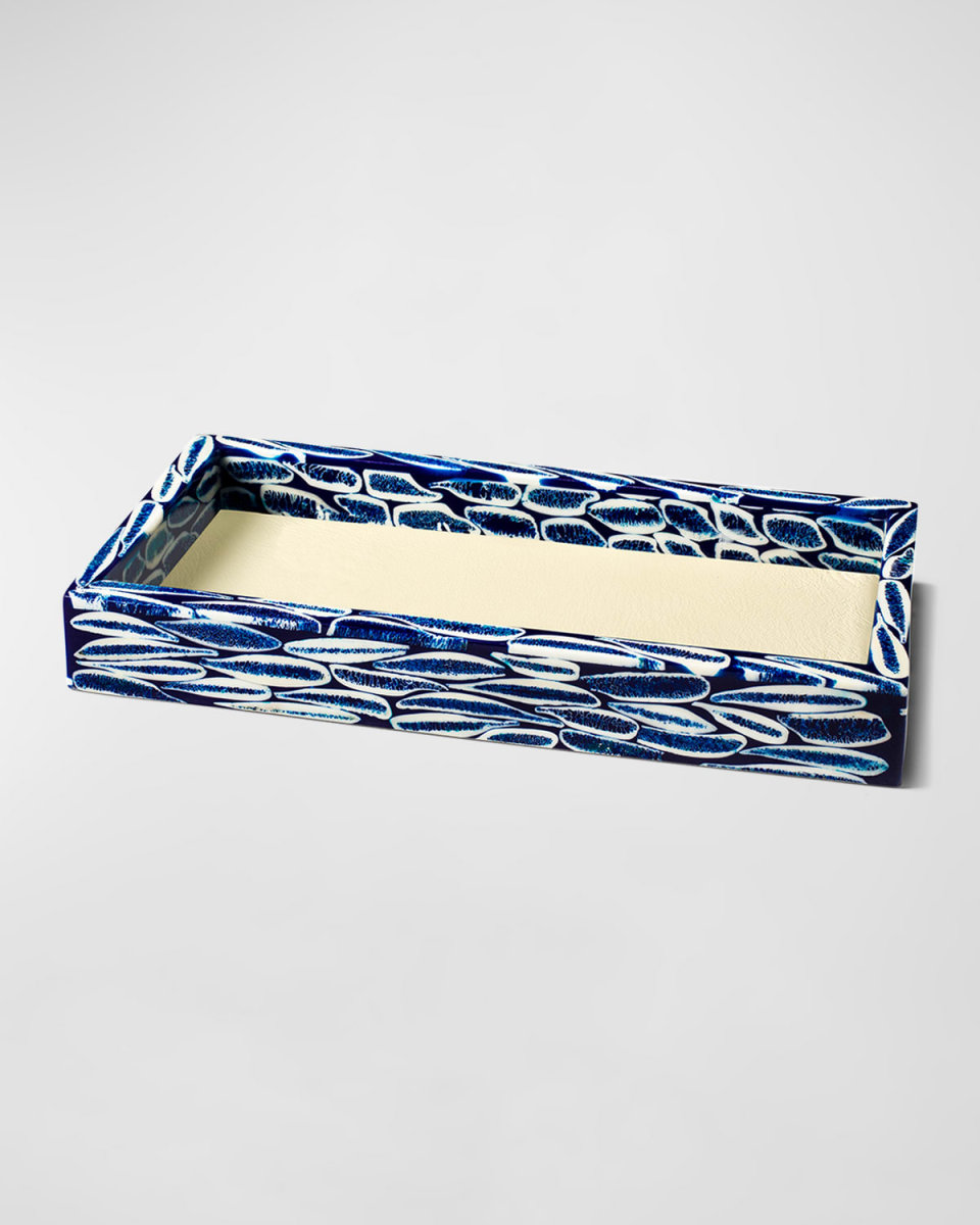 Burl Leather Inset Valet Tray