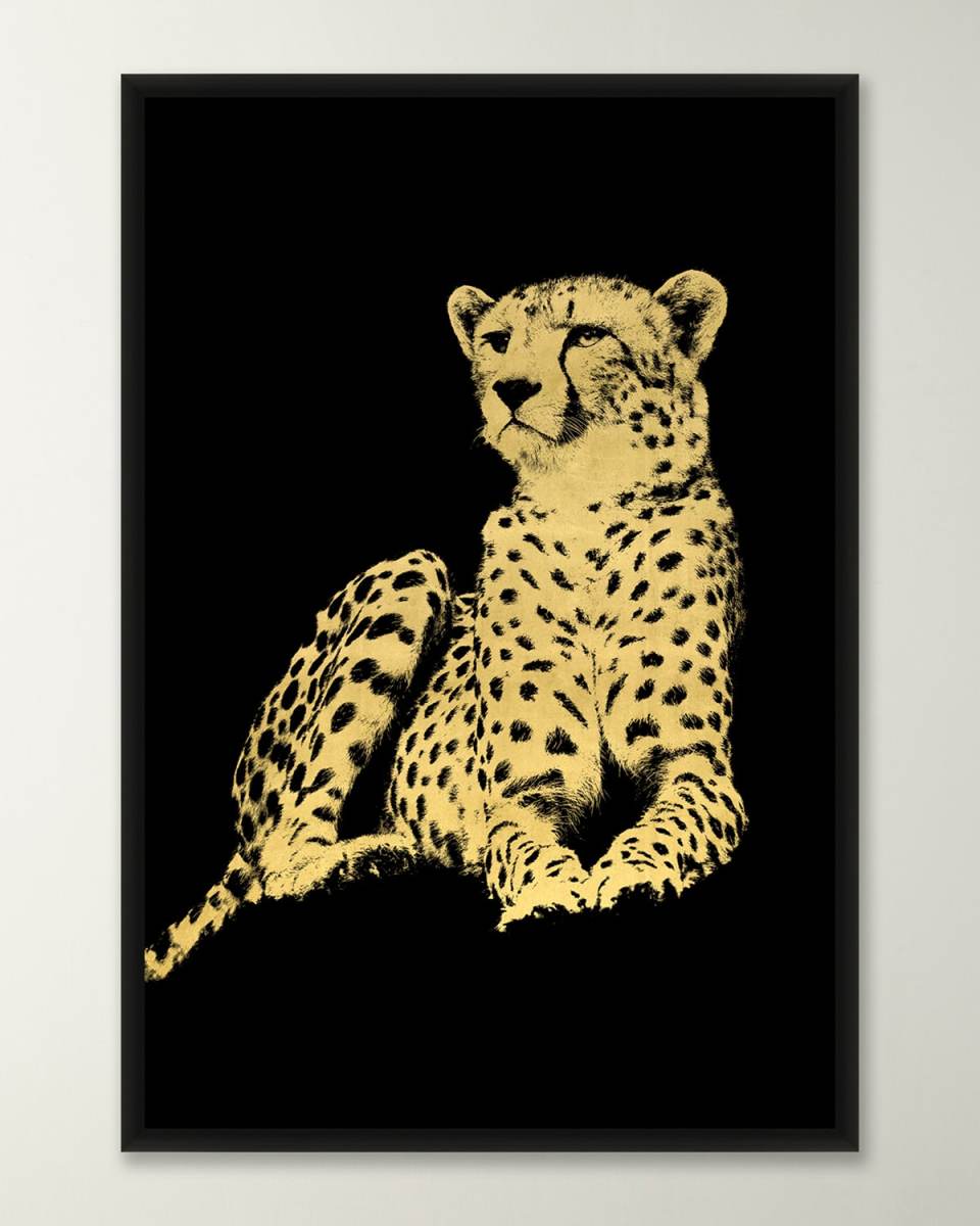 "Lounging Leopard 1" Framed Giclee
