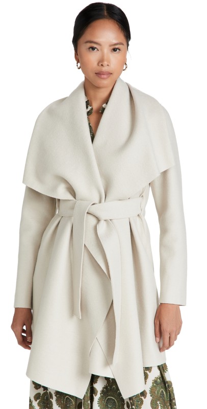 Harris Wharf London Women Blanket Coat Cream