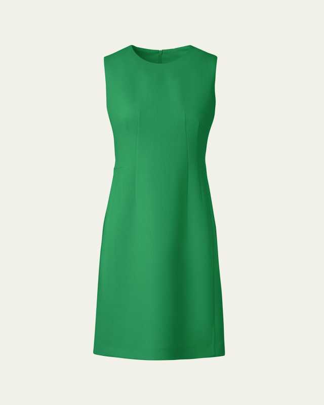 Double-Face Wool Crepe Sheath Dress
