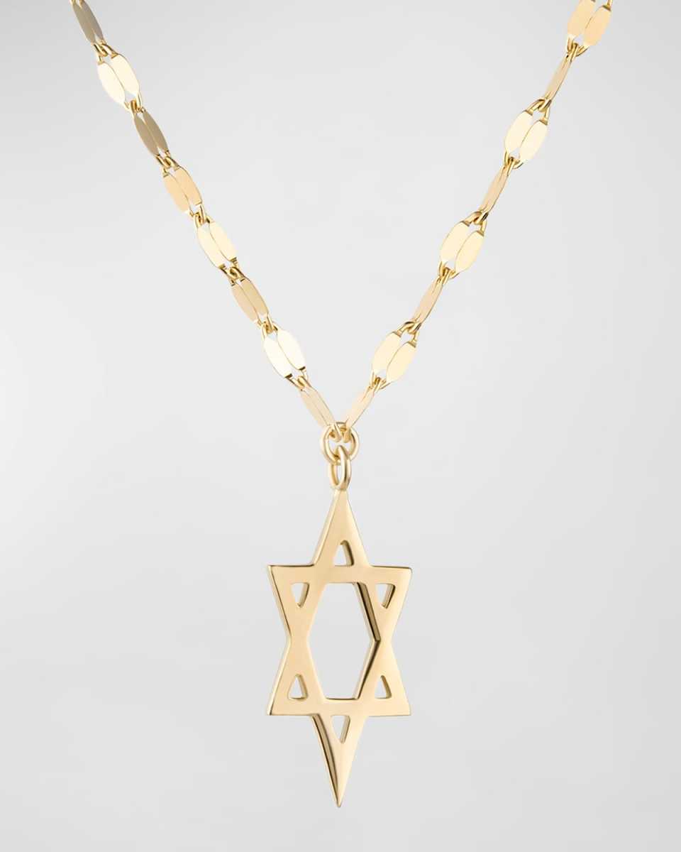 Star of David Charm Necklace with Jump Ring, 16-18"L