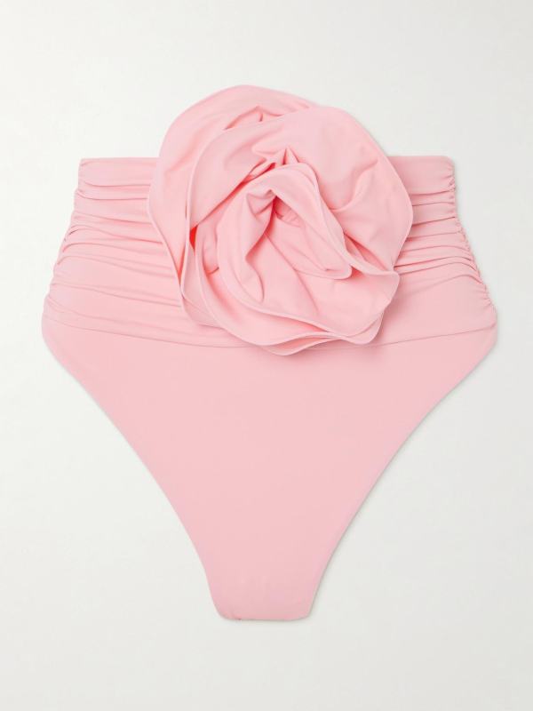 MAGDA BUTRYM Appliquéd ruched bikini briefs