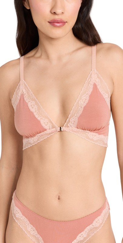Eberjey Flora Front Closure Bralette Rouge Pink/ Rose