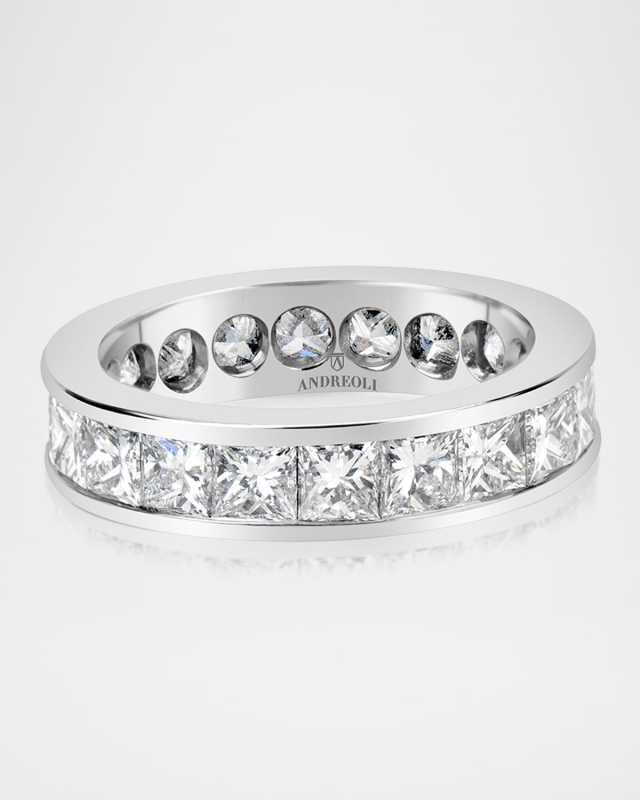 18K White Gold Diamond Eternity Band, Size 5