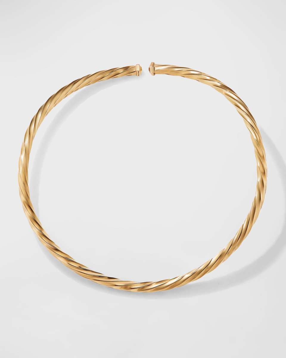 5.5mm Cable Edge Collar Necklace in Yellow Gol