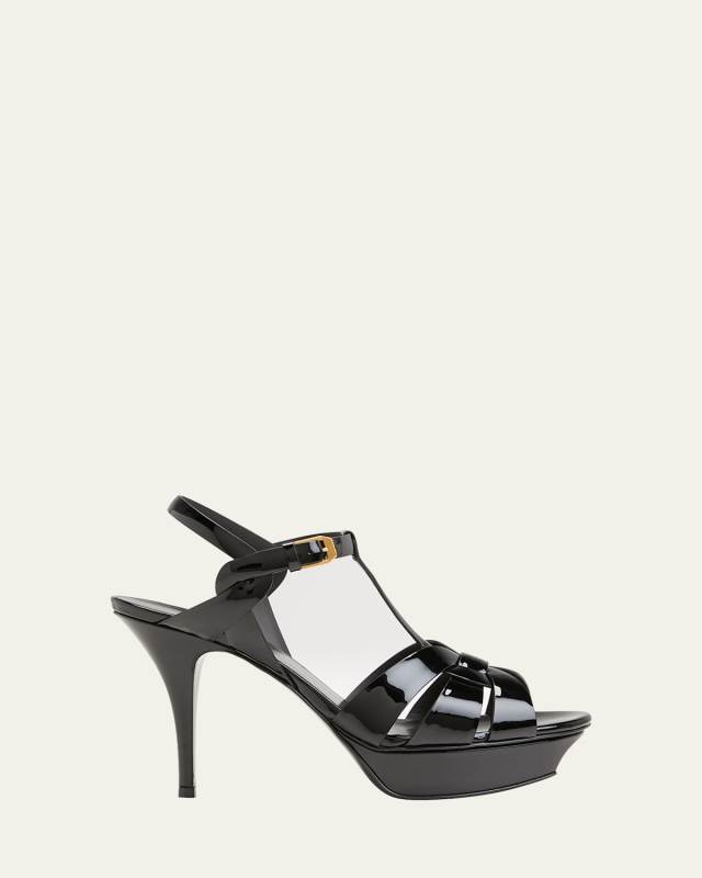 Tribute Patent T-Strap Platform Sandals