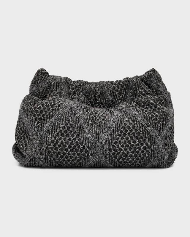 Lux Argyle Embroidered Mesh Clutch Bag