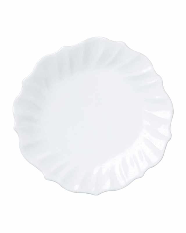 Incanto Stone Ruffle Dinner Plate, White