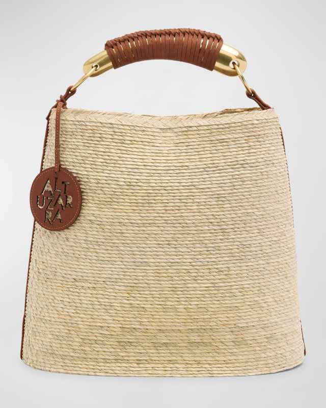 Watermill Straw Metal Top-Handle Bag