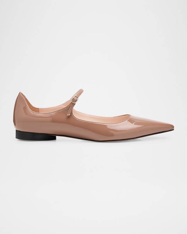 Glossy Mary Jane Ballerina Flats