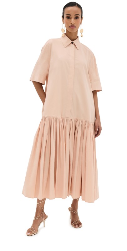 Jil Sander Short Sleeved Voluminous Dress English Rose