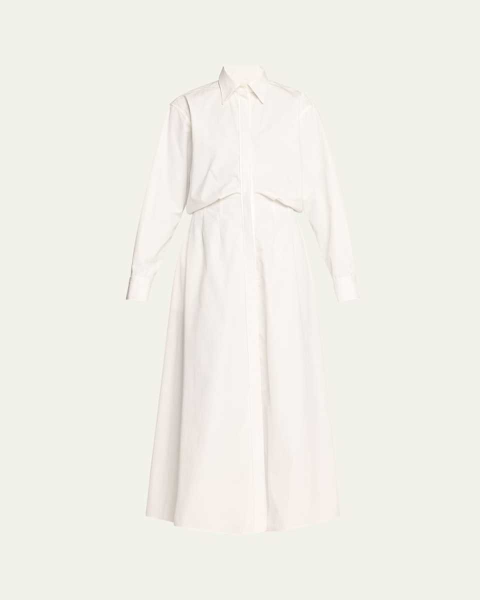 The Celeste Button Down Poplin Maxi Shirtdress