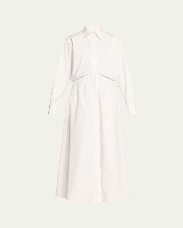 The Celeste Button Down Poplin Maxi Shirtdress