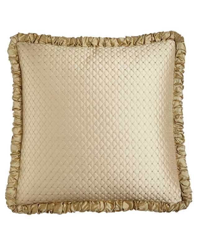 Antoinette Diamond-Stitch European Sham with Ruched Welt