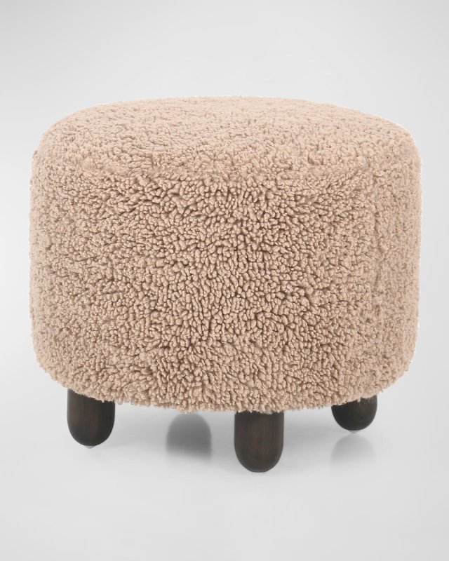 Aniston Faux Shearling Ottoman