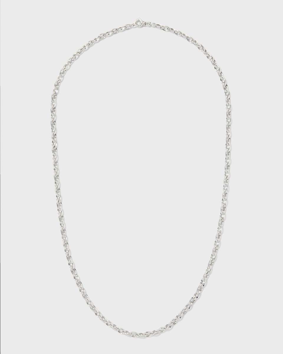 Yellow Gold Almond Link Chain, 28"L