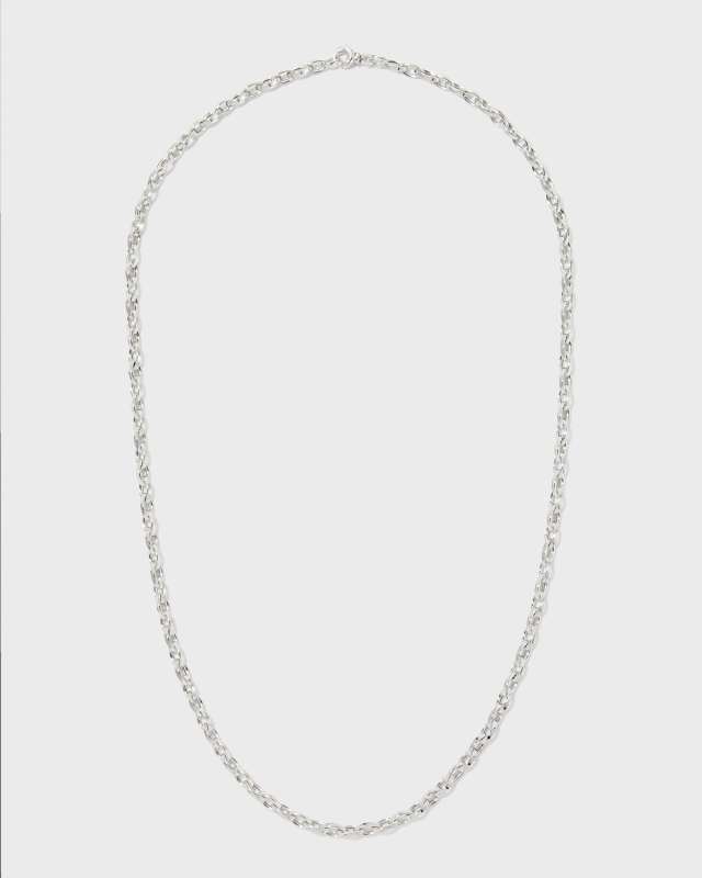 Yellow Gold Almond Link Chain, 28"L