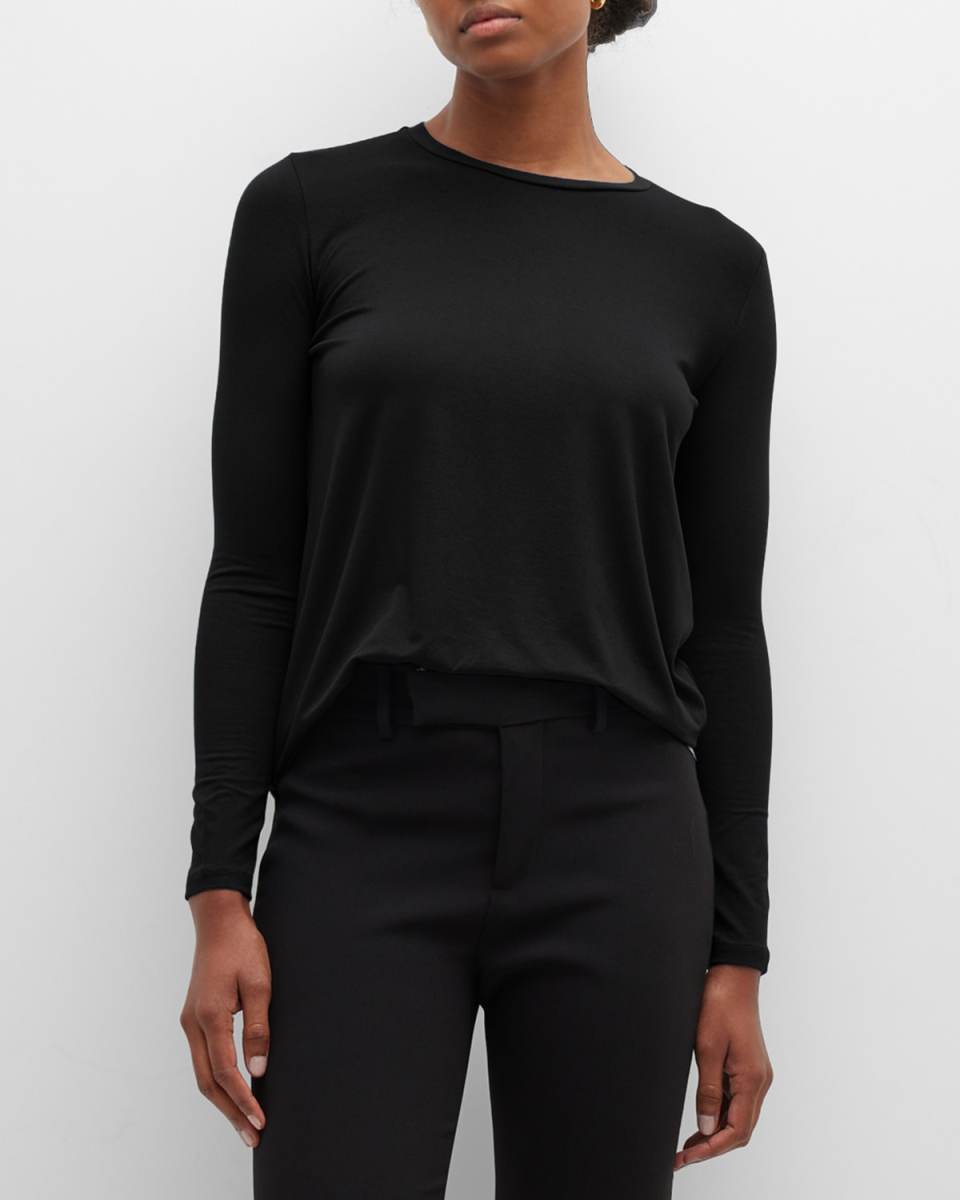 Soft Touch Pleated Crewneck Pullover