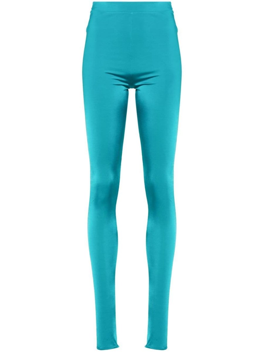 elasticated-waist tapered leggings
