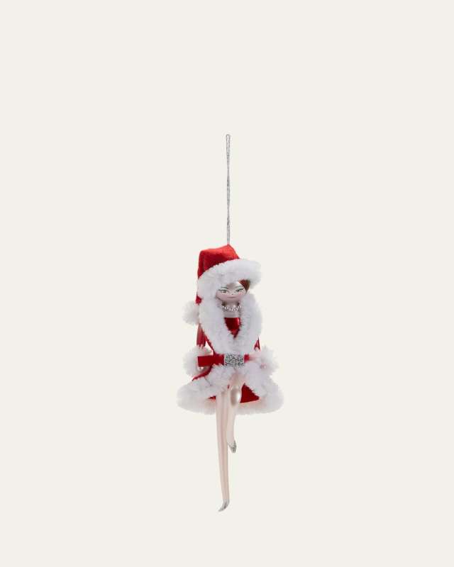 Santa Kickline Dancer Ornament