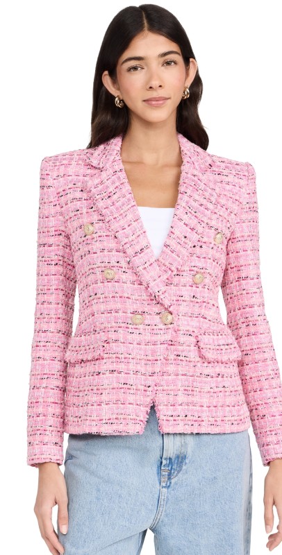 Generation Love Eliza Tweed Blazer Pink Melange