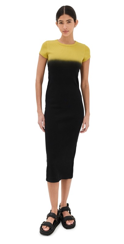 Marc Jacobs Grunge Spray Shrunken Tee Dress Black/Citrine