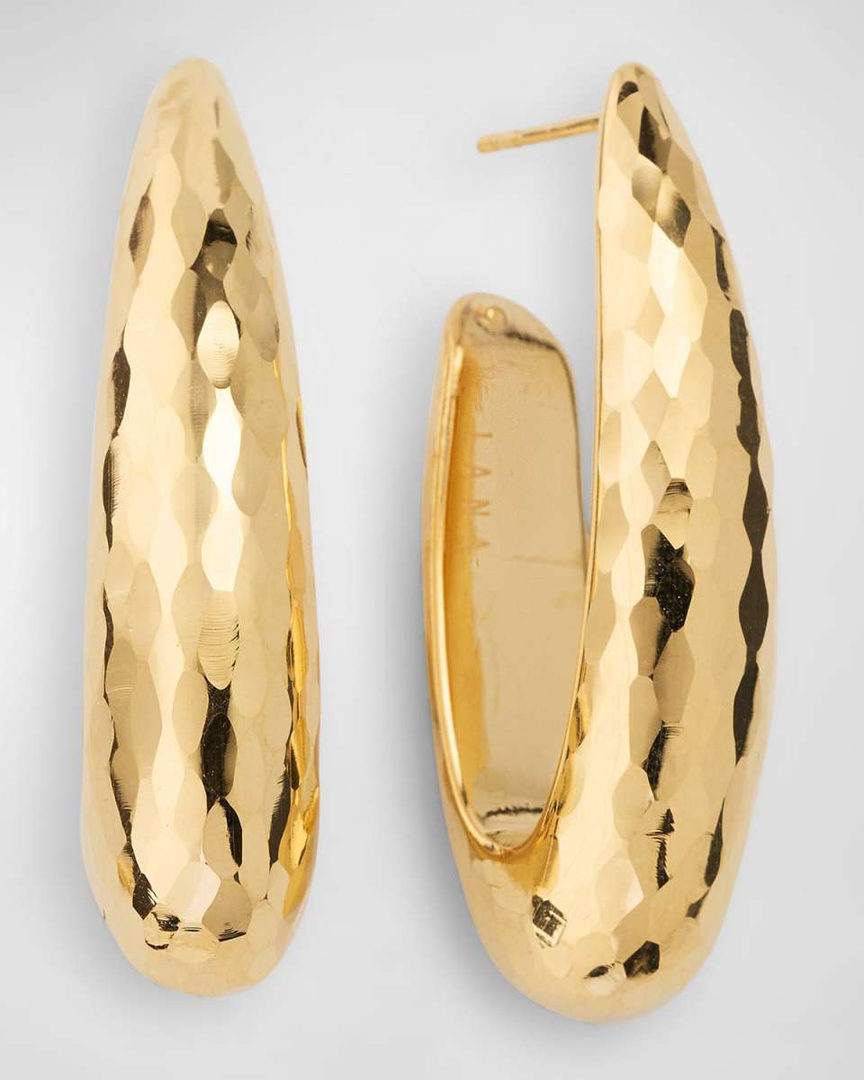 Elongated Wide Disco Hoop Earrings