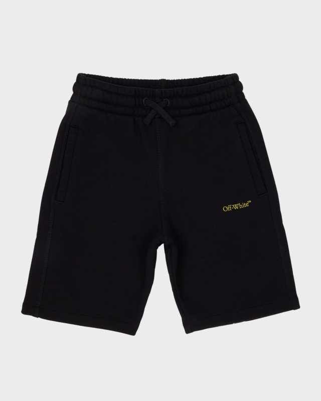 Boy's Bookish Logo-Print Diagonal Graphic Sweat Shorts, Size 4-12