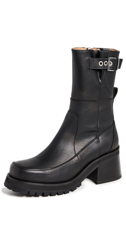 GANNI Buckle Platform Boots Black