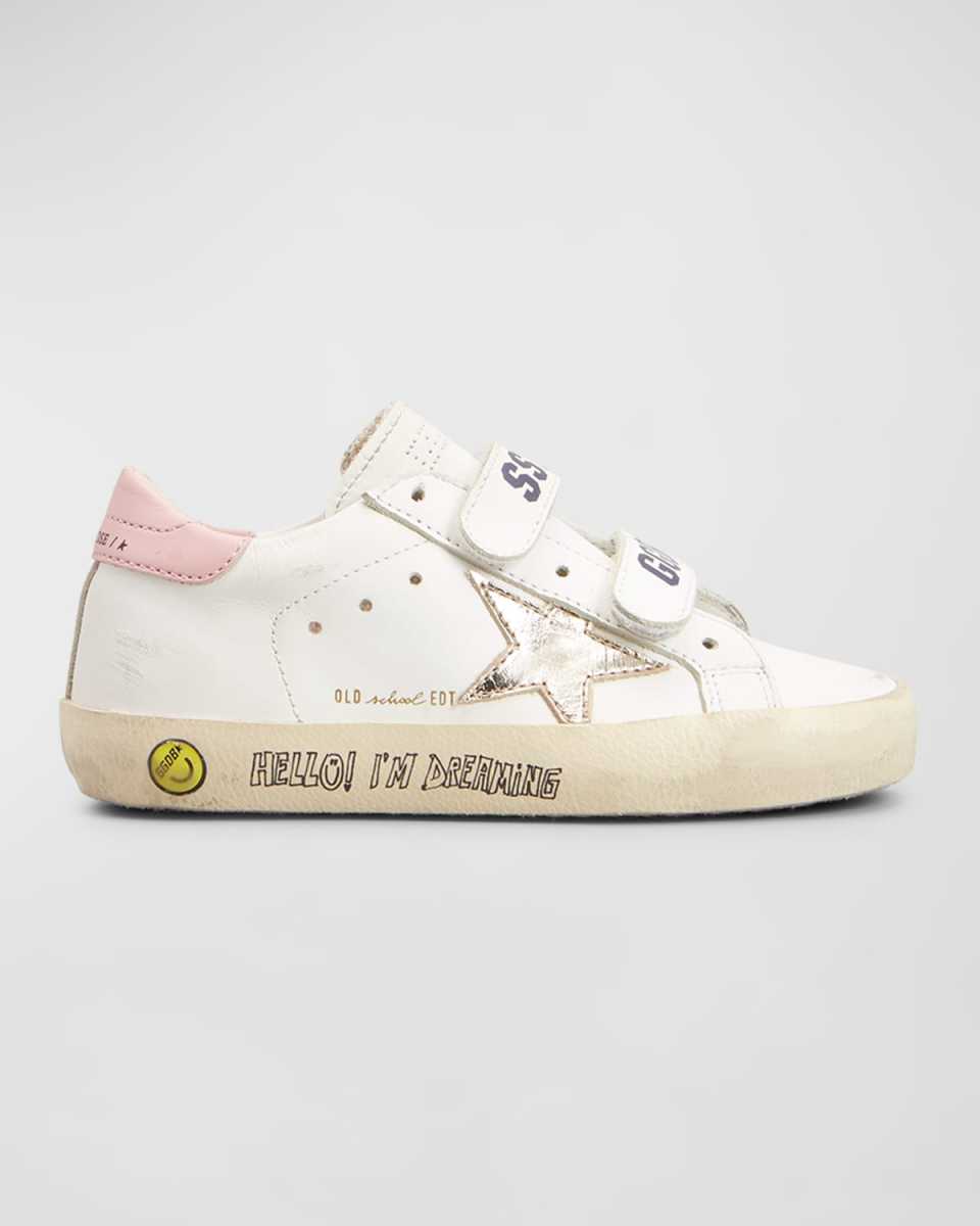 Girl's Old School Leather Sneakers, Toddler/Kids