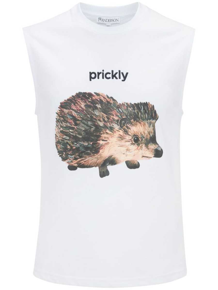 hedgehog-print tank top