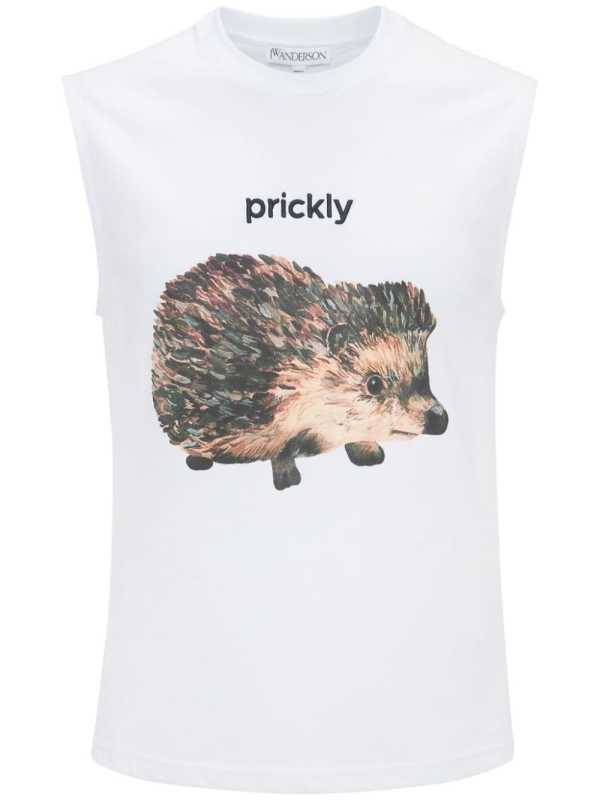 hedgehog-print tank top